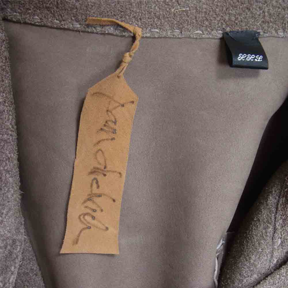 パムディートリッヒ 国内正規品 スターリングシルバーコンチョボタン ビーズ カウスエード レザージャケット ブラウン系 XXL【中古】