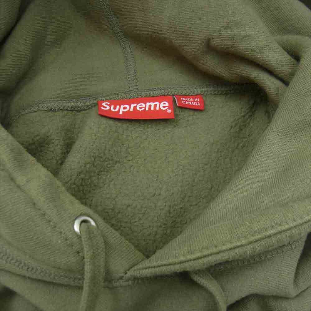 Supreme シュプリーム 21SS Small Box Hooded Sweatshirt スモールボックスロゴ フーデッド スウェット プルオーバー パーカー カーキ系 L【中古】