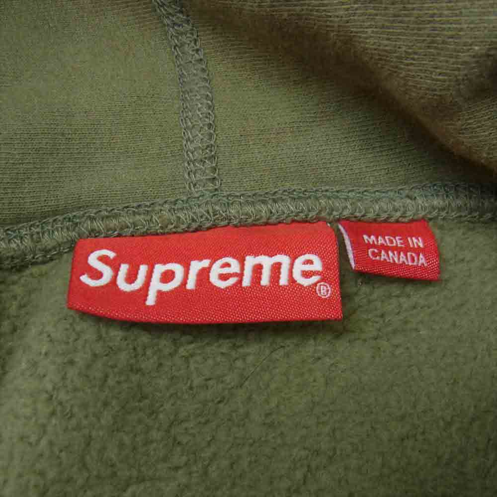 Supreme シュプリーム 21SS Small Box Hooded Sweatshirt スモールボックスロゴ フーデッド スウェット プルオーバー パーカー カーキ系 L【中古】
