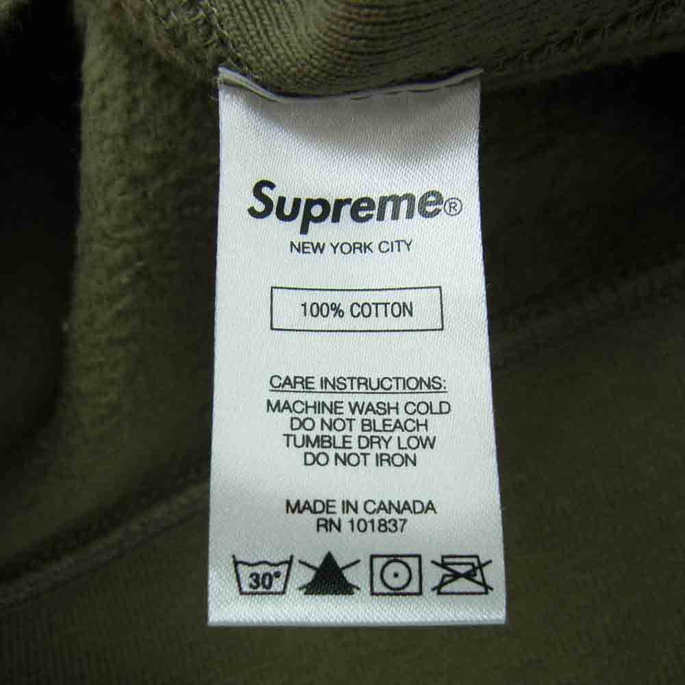 Supreme シュプリーム 21SS Small Box Hooded Sweatshirt スモールボックスロゴ フーデッド スウェット プルオーバー パーカー カーキ系 L【中古】