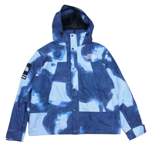 Supreme シュプリーム 21AW NP52100I Bleached Denim Print Mountain Jacket ブリーチ デニム プリント マウンテン ジャケット インディゴブルー系 L【中古】