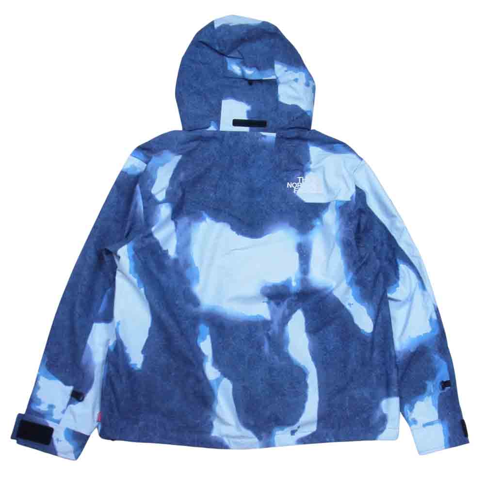 Supreme シュプリーム 21AW NP52100I Bleached Denim Print Mountain Jacket ブリーチ デニム プリント マウンテン ジャケット インディゴブルー系 L【中古】