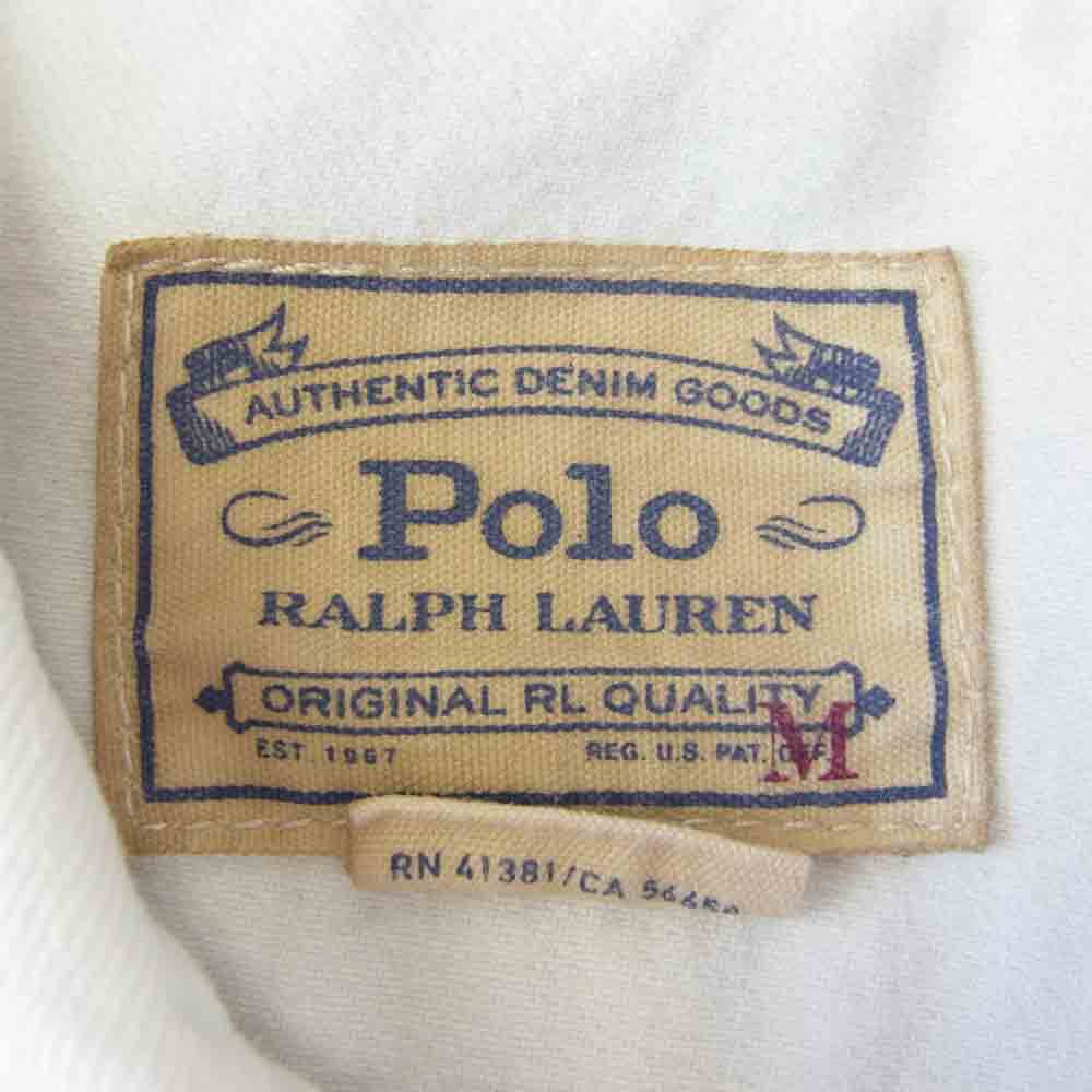 POLO RALPH LAUREN ポロ・ラルフローレン WORDS PRINT TRUCKER JACKET ワード プリント トラッカー ジャケット ホワイト系 M【中古】