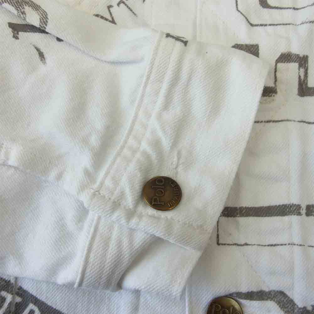 POLO RALPH LAUREN ポロ・ラルフローレン WORDS PRINT TRUCKER JACKET ワード プリント トラッカー ジャケット ホワイト系 M【中古】