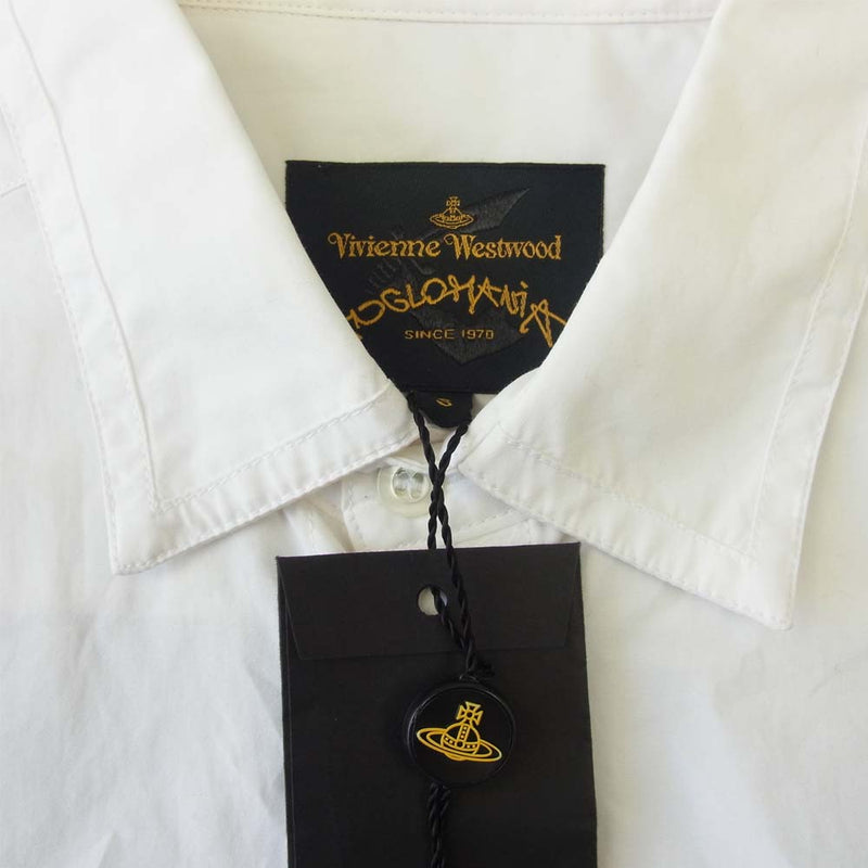 Vivienne Westwood ヴィヴィアンウエストウッド ANGLOMANIA アングロマニア 胸ロゴ刺繍 シャツ ホワイト系 S【新古品】【未使用】【中古】