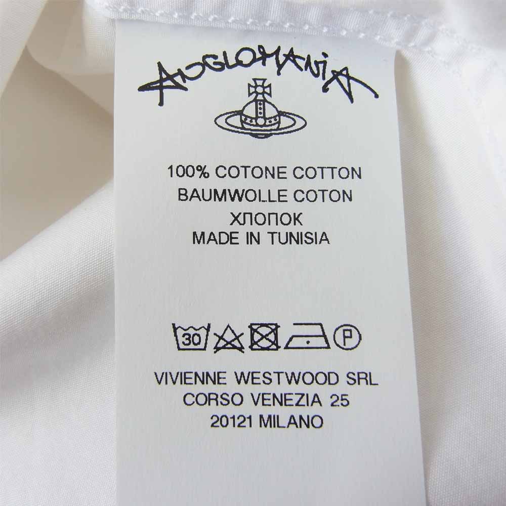 Vivienne Westwood ヴィヴィアンウエストウッド ANGLOMANIA アングロマニア 胸ロゴ刺繍 シャツ ホワイト系 S【新古品】【未使用】【中古】