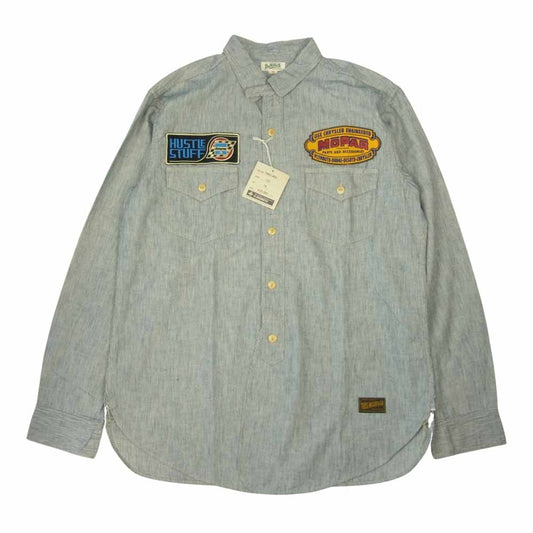 TOY'S McCOY トイズマッコイ TMS1405 ストライプ ワッペン ワークシャツ インディゴブルー系 15【新古品】【未使用】【中古】