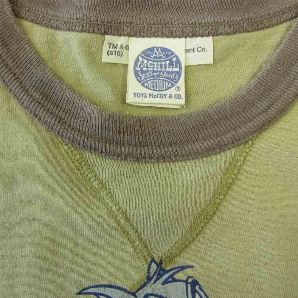 TOY'S McCOY トイズマッコイ McHILL マックヒル TOM & JERRY トム アンド ジェリー プリント トリム Tシャツ 半袖 カーキ系 M【中古】