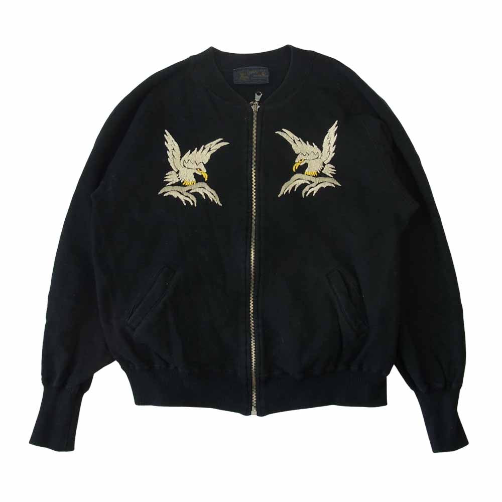 ピンクドラゴン フルジップ スウェット スカジャン ALASKA アラスカ ジャケット ブラック系【中古】