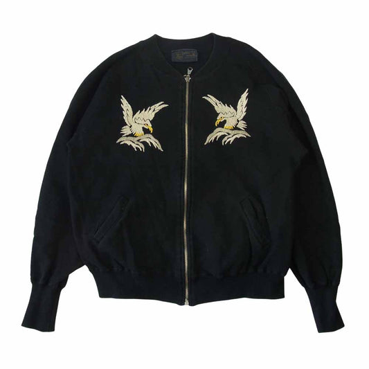 ピンクドラゴン フルジップ スウェット スカジャン ALASKA アラスカ ジャケット ブラック系【中古】