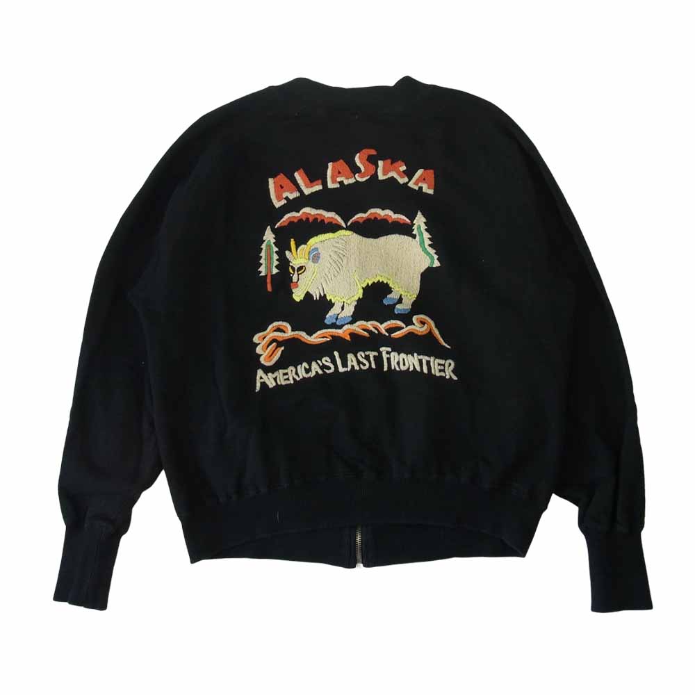 ピンクドラゴン フルジップ スウェット スカジャン ALASKA アラスカ ジャケット ブラック系【中古】