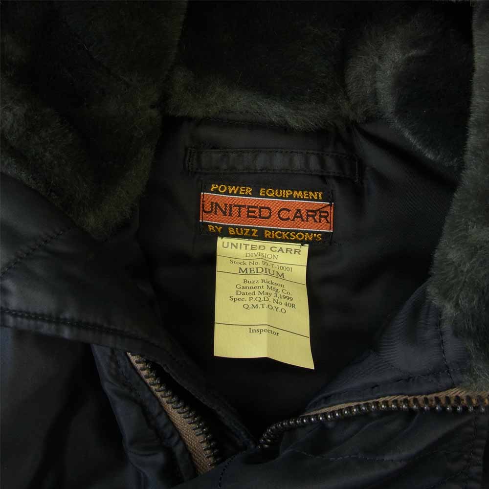 Buzz Rickson's バズリクソンズ 99-T-10001 UNITED CARR ユナイテッド カー N-3B フライト ジャケット ブラック系 M【中古】