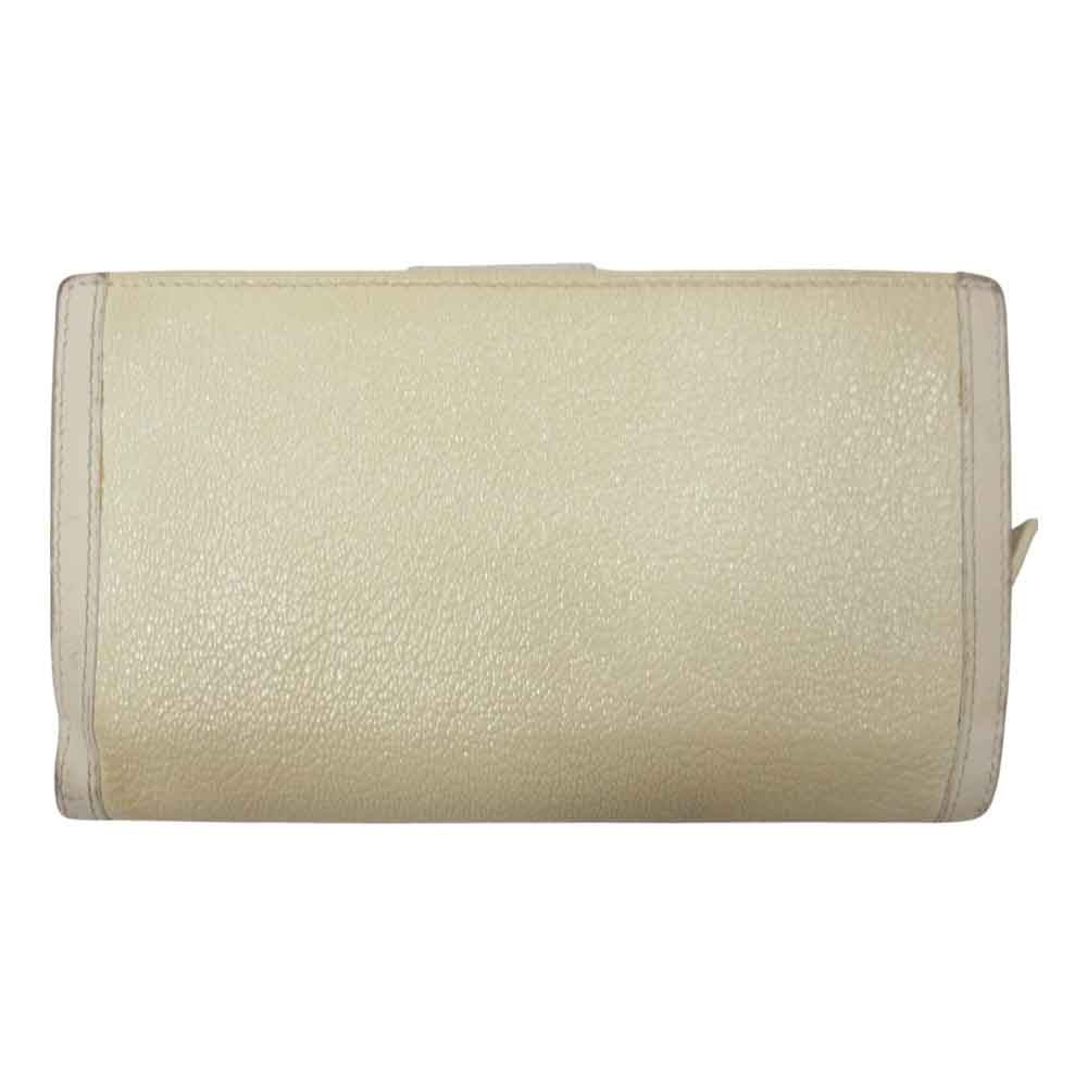 BVLGARI ブルガリ DOPPIO TONDO Large zipped wallet 8 CC ラージ ジップ ウォレット オフホワイト系【中古】