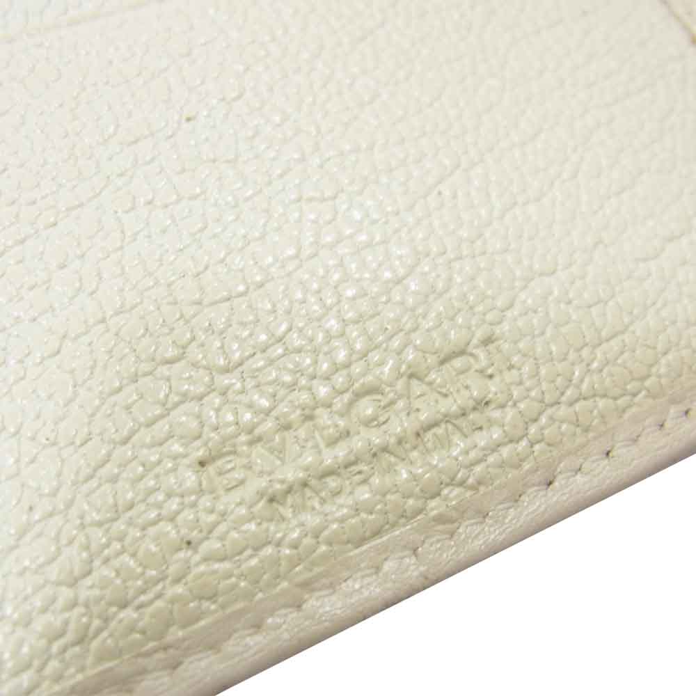 BVLGARI ブルガリ DOPPIO TONDO Large zipped wallet 8 CC ラージ ジップ ウォレット オフホワイト系【中古】