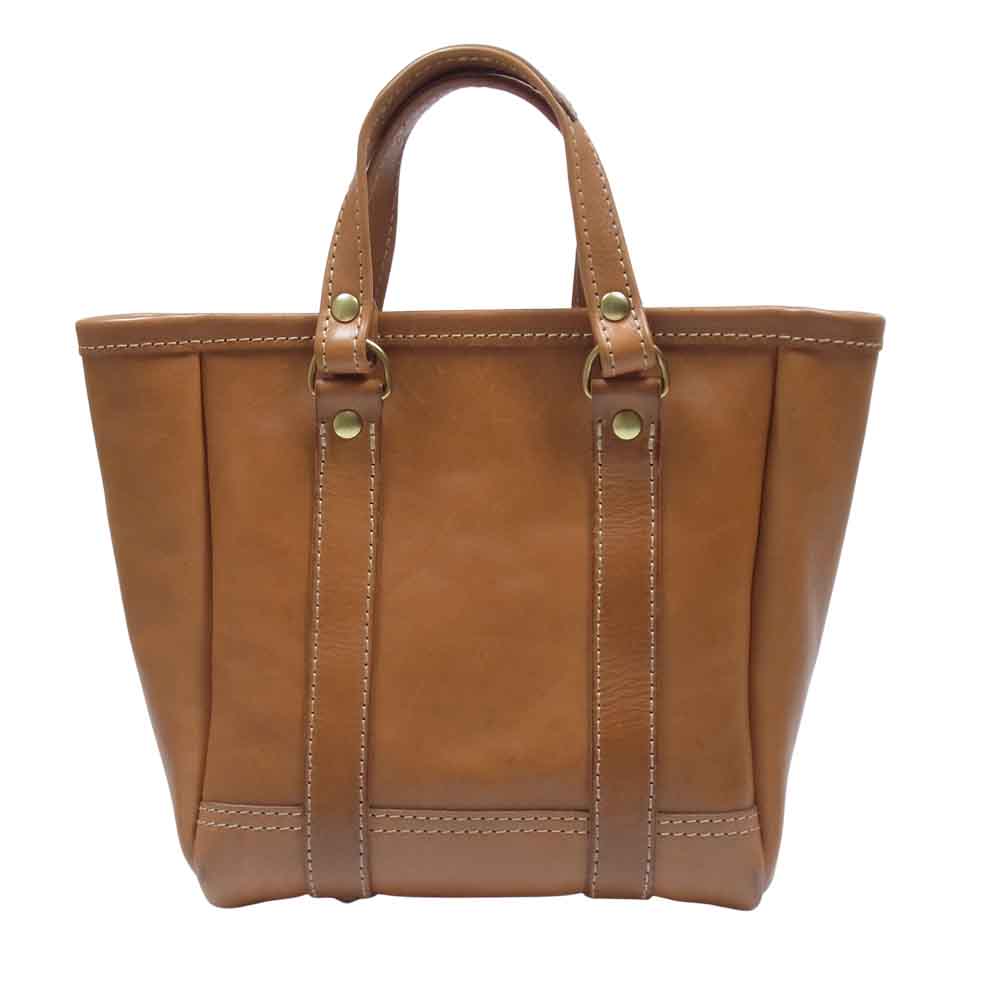 HERZ ヘルツ T-70 バケツ型 トート バッグ 日本製 レザー ライトブラウン系 S【中古】