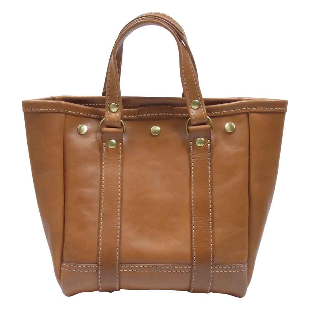 HERZ ヘルツ T-70 バケツ型 トート バッグ 日本製 レザー ライトブラウン系 S【中古】