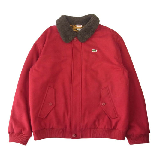 Supreme シュプリーム × LACOSTE Wool Bomber Jacket 19AW ラコステ ウール ボンバージャケット レッド系 L【美品】【中古】