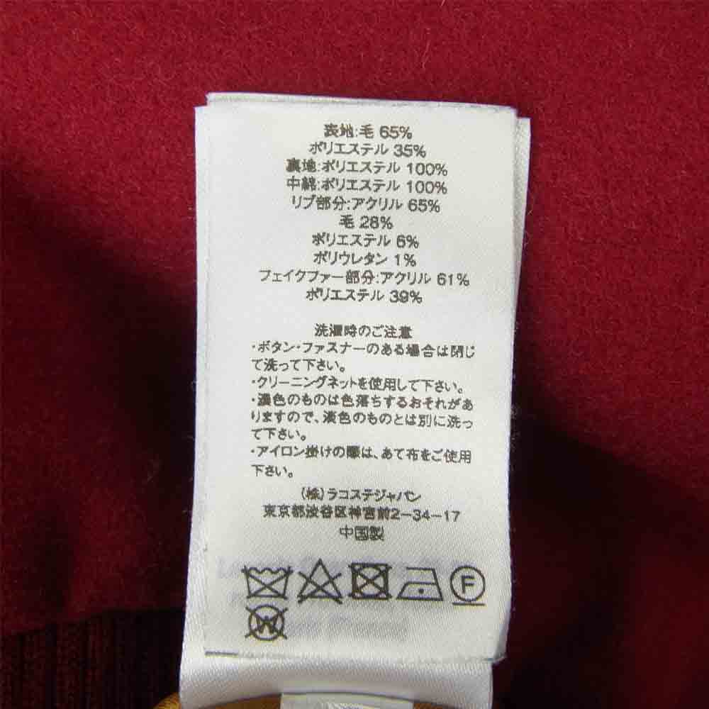 Supreme シュプリーム × LACOSTE Wool Bomber Jacket 19AW ラコステ ウール ボンバージャケット レッド系 L【美品】【中古】