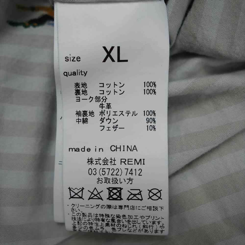 REMI RELIEF レミレリーフ × BEAMS PLUS ビームス プラス コーデュロイ ダウン ジャケット ネイビー系 XL【中古】