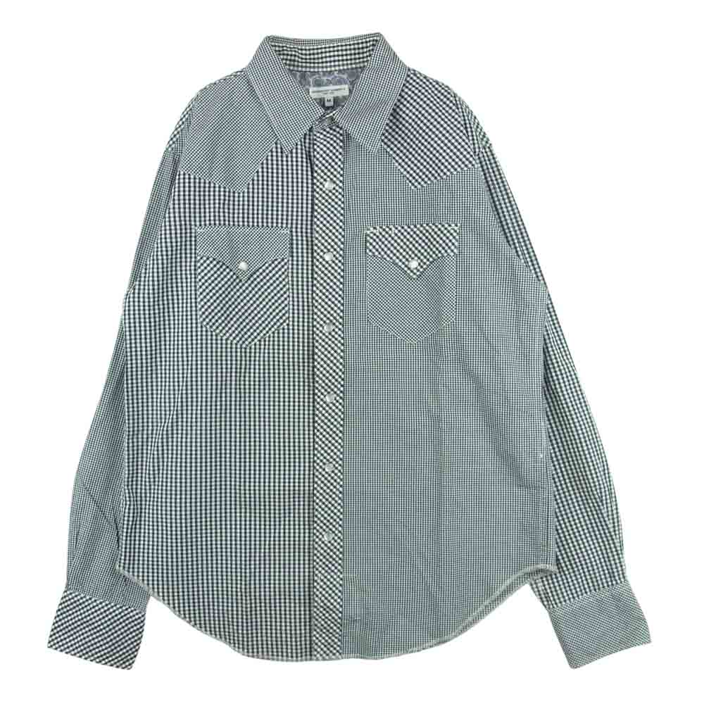 Engineered Garments エンジニアードガーメンツ Western Shirt-Combo クレイジーパターン ギンガムチェック ウエスタン 長袖 シャツ ブラック系 ホワイト系 M【中古】