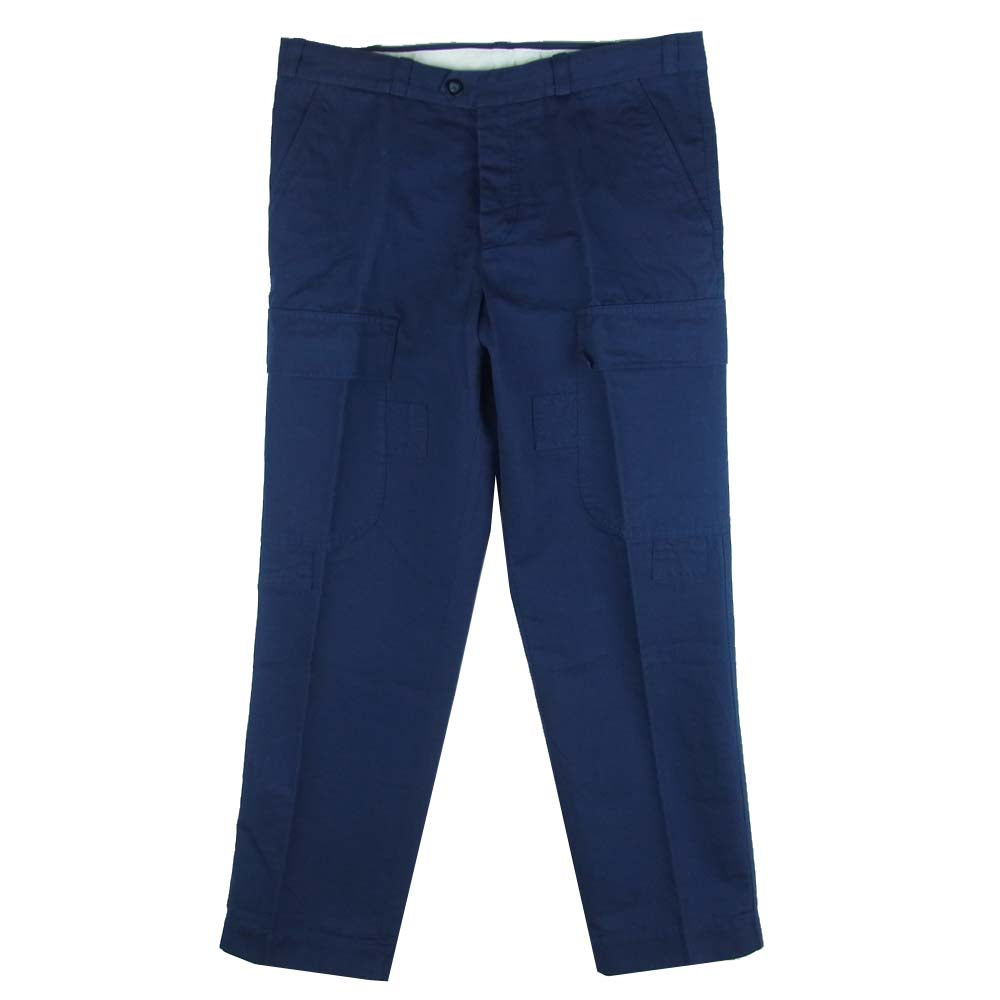 ピーティートリノ ALDNBL0REW ReWorked リネン混 ダブルツイステッドキャンバス ワイド カーゴ パンツ イタリア製 ネイビー系 34【新古品】【未使用】【中古】