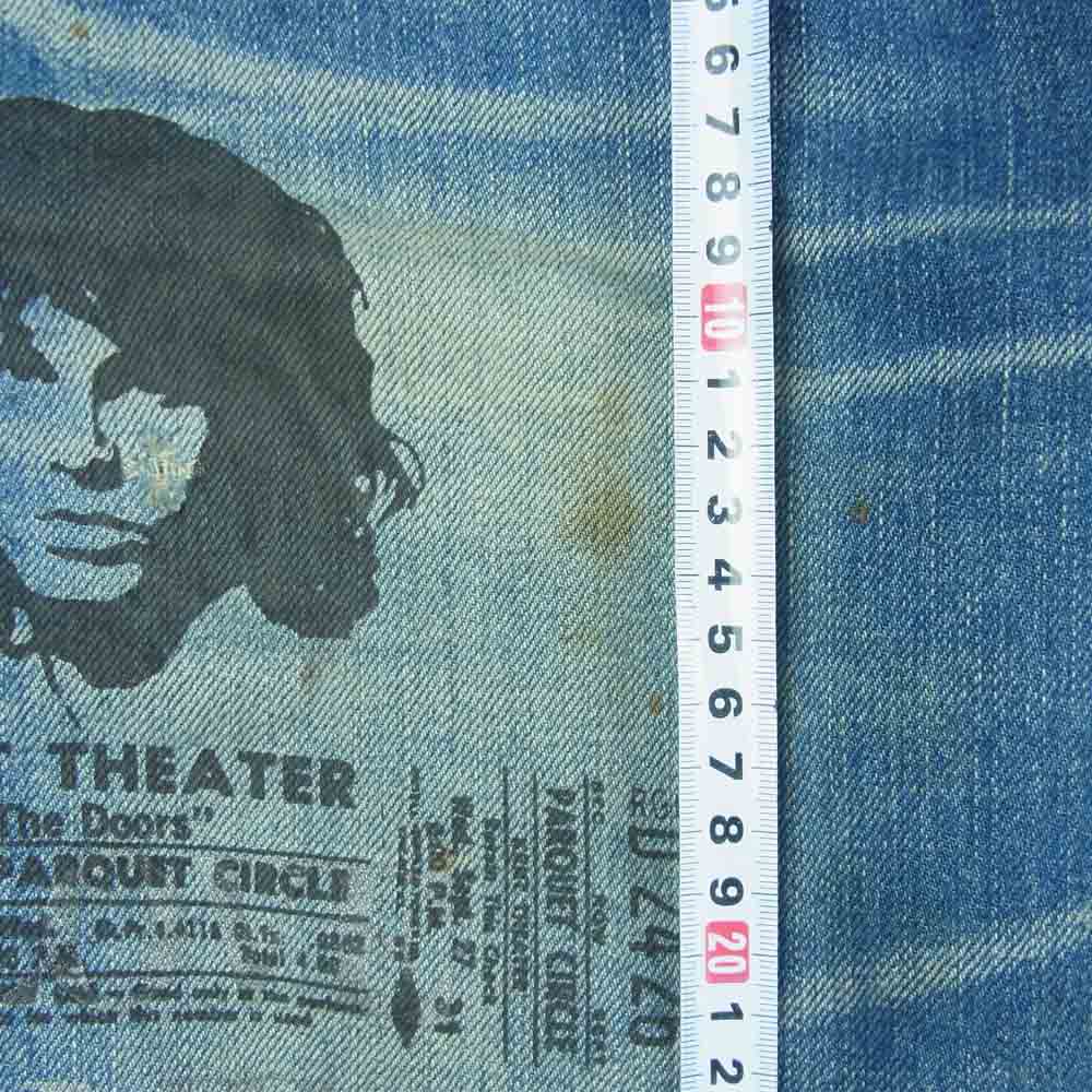 HYSTERIC GLAMOUR ヒステリックグラマー 0292AP04 THE DOORS USED加工 プリント スタッズ デニム パンツ インディゴブルー系 32【中古】
