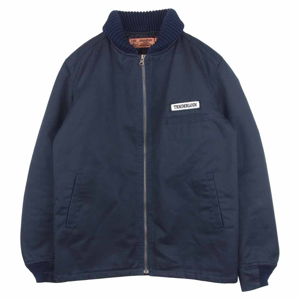 TENDERLOIN テンダーロイン T-WORK JKT 裏地キルティング ロゴワッペン リブ ワーク ジャケット ブラック系 L【中古】