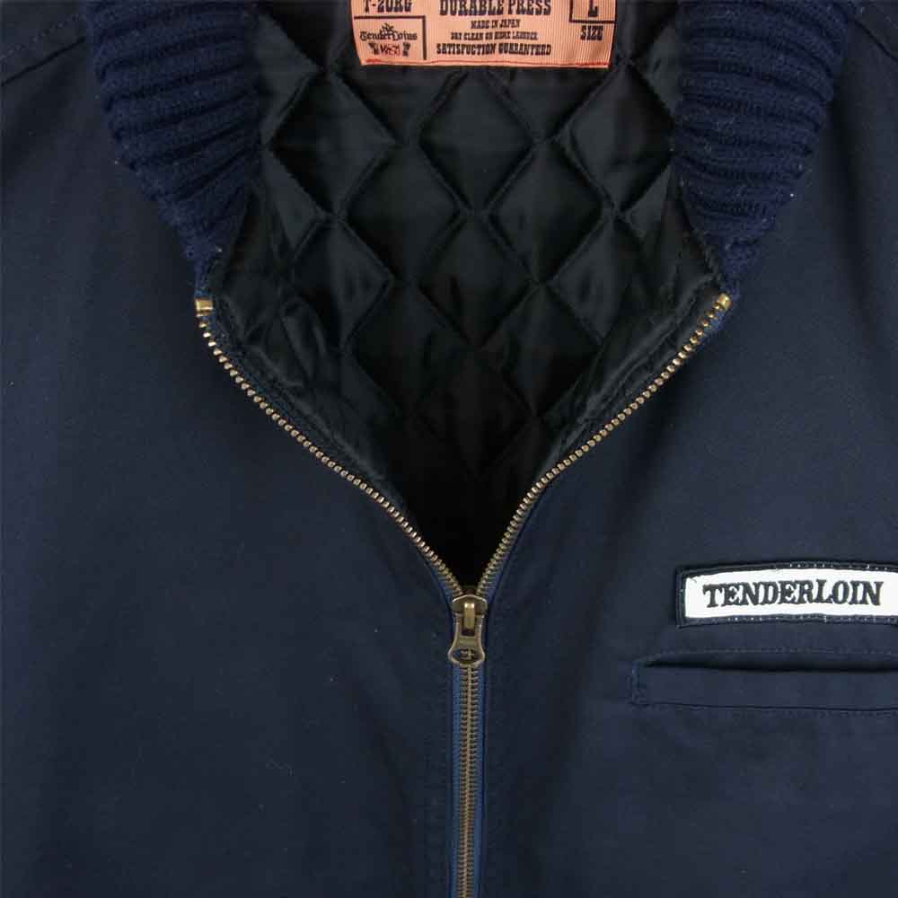 TENDERLOIN テンダーロイン T-WORK JKT 裏地キルティング ロゴワッペン リブ ワーク ジャケット ブラック系 L【中古】