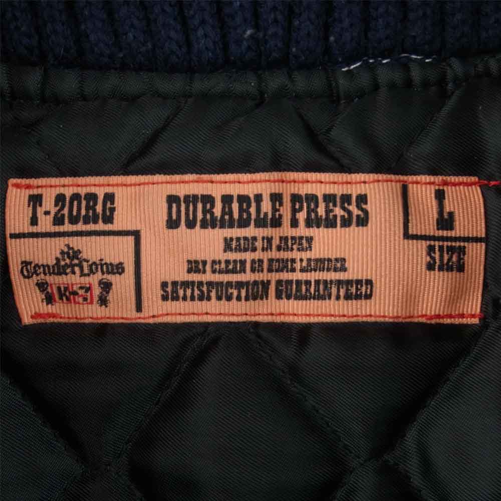 TENDERLOIN テンダーロイン T-WORK JKT 裏地キルティング ロゴワッペン リブ ワーク ジャケット ブラック系 L【中古】