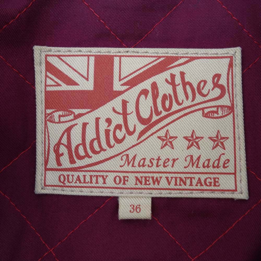 ADDICT CLOTHES アディクトクローズ NEW VINTAGE ニュー ビンテージ シープ レザー ライダース ジャケット ブラック系 36【中古】