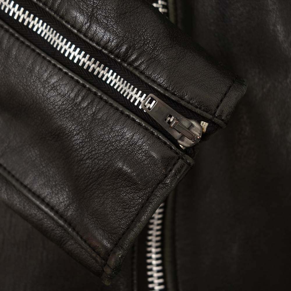 ADDICT CLOTHES アディクトクローズ NEW VINTAGE ニュー ビンテージ シープ レザー ライダース ジャケット ブラック系 36【中古】