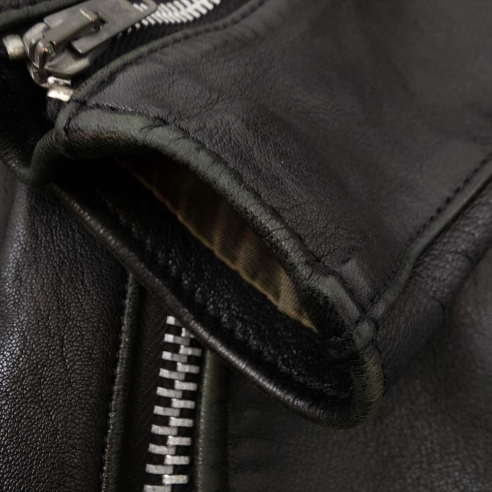 ADDICT CLOTHES アディクトクローズ NEW VINTAGE ニュー ビンテージ シープ レザー ライダース ジャケット ブラック系 36【中古】