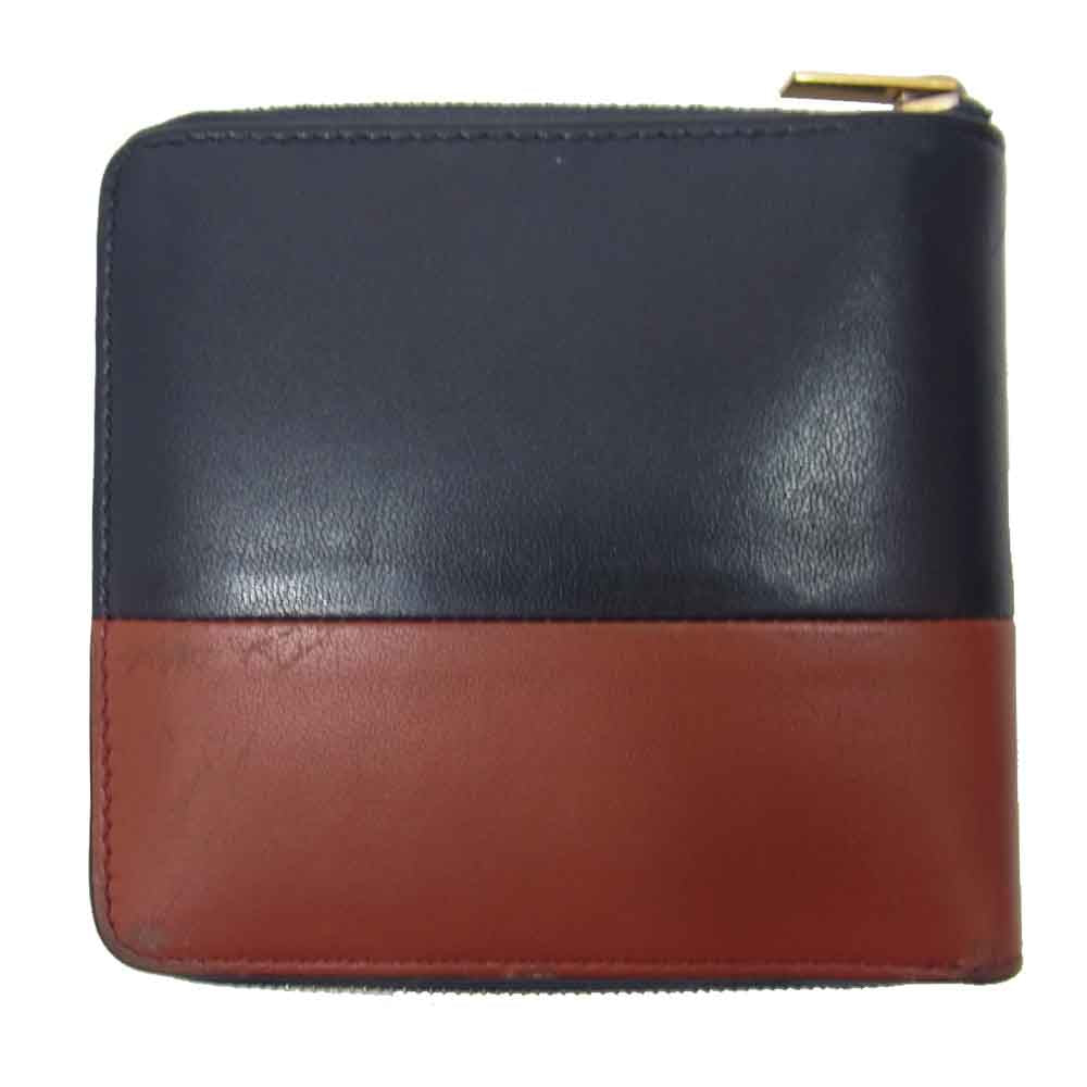 CELINE セリーヌ 105023XTM スモール ジップド ラウンド ファスナー レザー 財布 ブラウン系【中古】