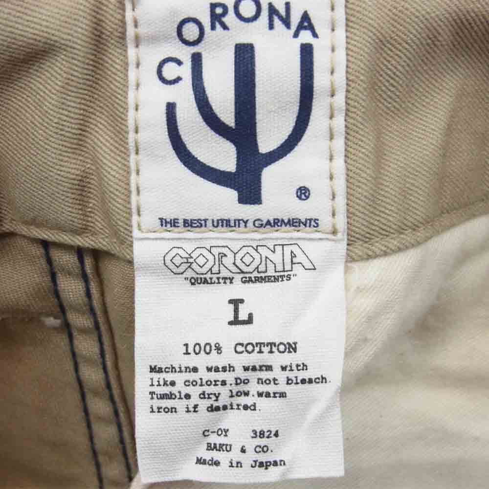 CORONA コロナ CHINO PANTS チノ パンツ コットン 日本製 ベージュ系 L【中古】