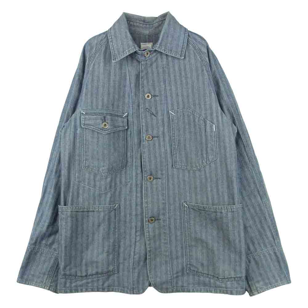 POST OVERALLS ポストオーバーオールズ ヘリンボーン エンジニア ジャケット グレイッシュブルー系 S【中古】