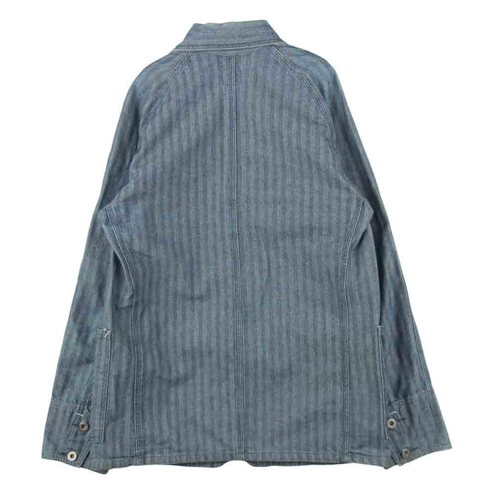 POST OVERALLS ポストオーバーオールズ ヘリンボーン エンジニア ジャケット グレイッシュブルー系 S【中古】