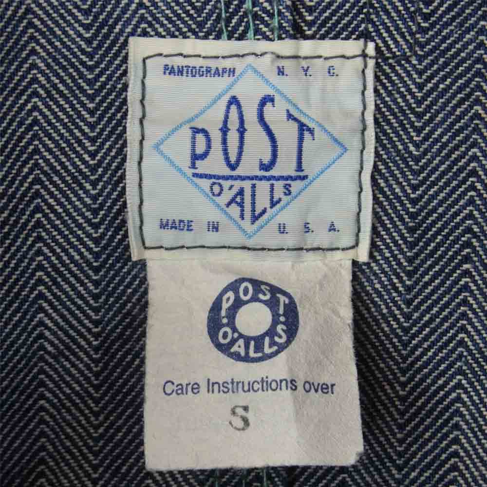 POST OVERALLS ポストオーバーオールズ ヘリンボーン エンジニア ジャケット グレイッシュブルー系 S【中古】