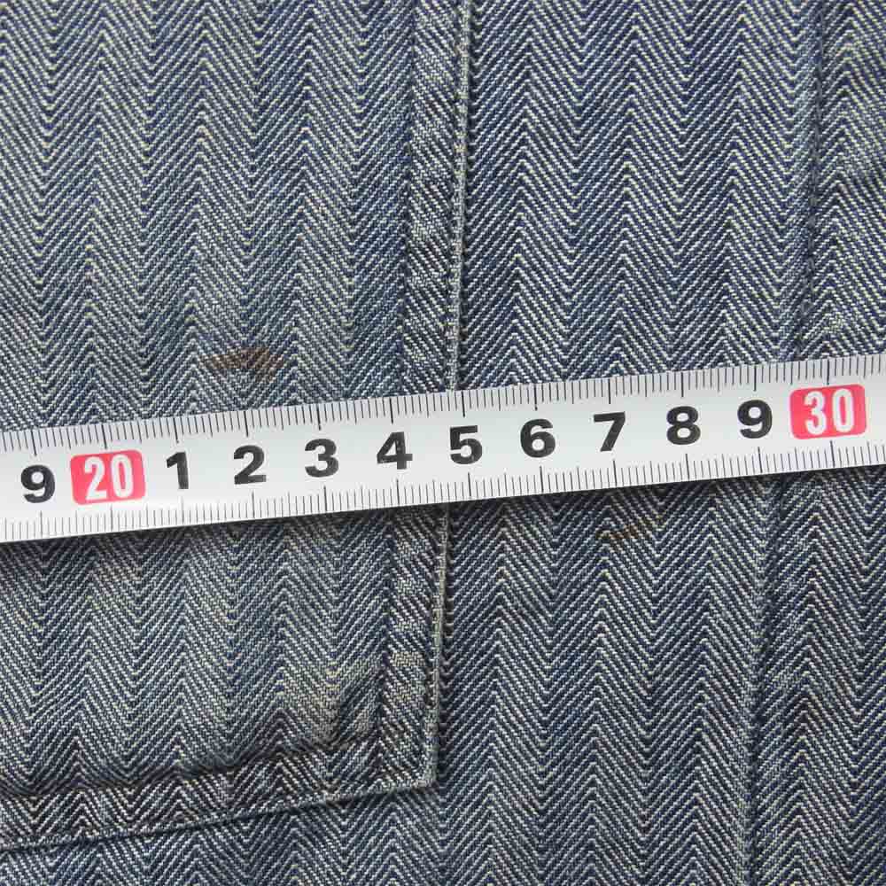 POST OVERALLS ポストオーバーオールズ ヘリンボーン エンジニア ジャケット グレイッシュブルー系 S【中古】