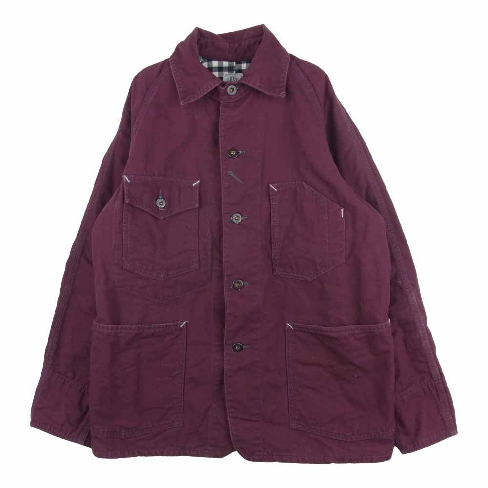 POST OVERALLS ポストオーバーオールズ エンジニア ジャケット コットン アメリカ製 ワインレッド系 S【中古】
