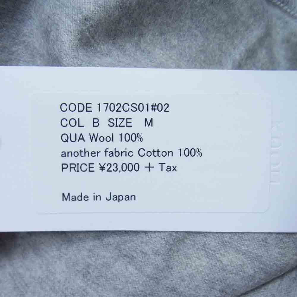 クオン 1702CS01 ショルダーパッチ モックネック ウール ニット グレー系 M【新古品】【未使用】【中古】