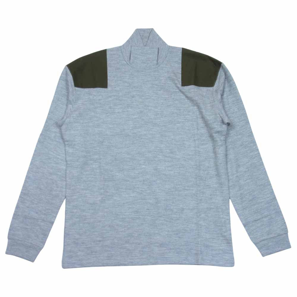 クオン 1702CS01 ショルダーパッチ モックネック ウール ニット グレー系 L【新古品】【未使用】【中古】