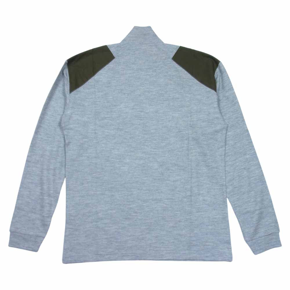 クオン 1702CS01 ショルダーパッチ モックネック ウール ニット グレー系 L【新古品】【未使用】【中古】