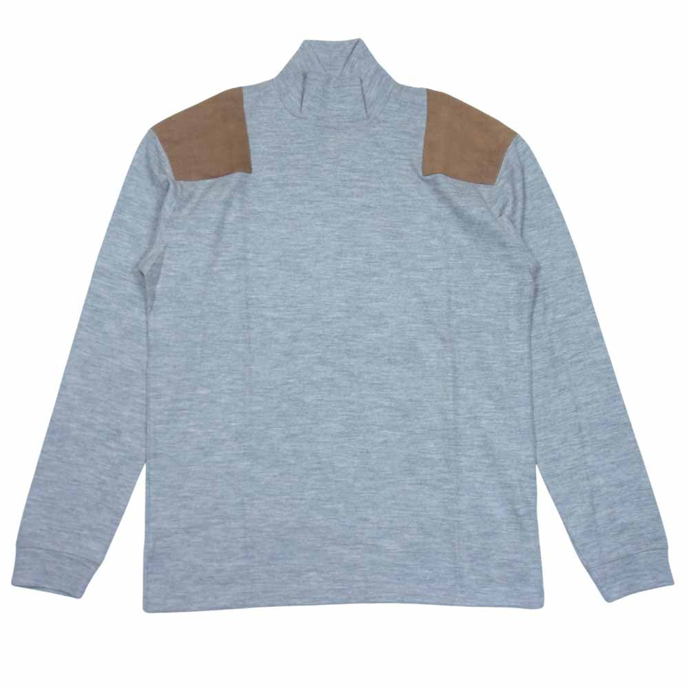 クオン 1702CS01 ショルダーパッチ モックネック ウール ニット グレー系 XL【新古品】【未使用】【中古】
