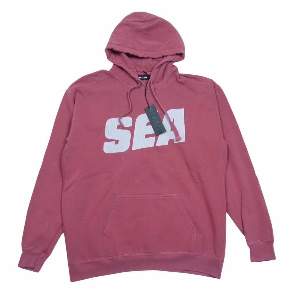 WIND AND SEA ウィンダンシー 21SS WDS-21S-TPS-03 HOODIE SEA プリント フーディー プルオーバー パーカー Crimson L【新古品】【未使用】【中古】