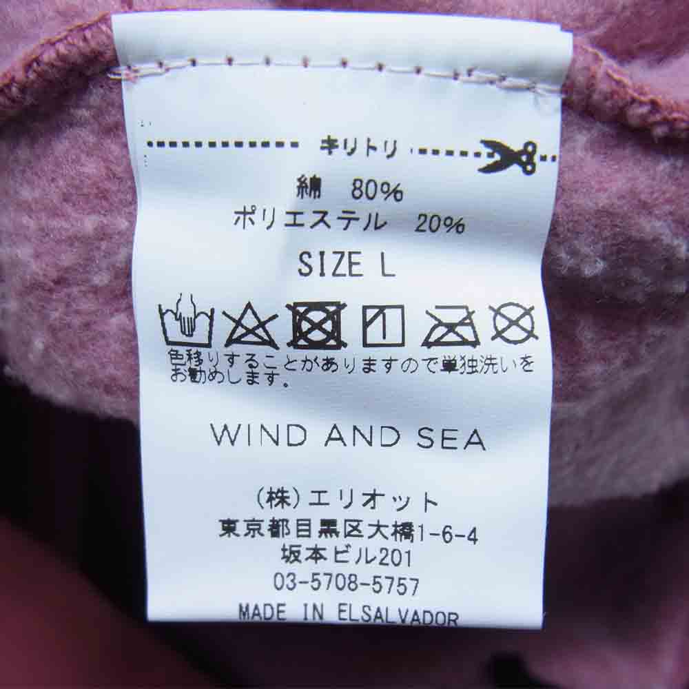 WIND AND SEA ウィンダンシー 21SS WDS-21S-TPS-03 HOODIE SEA プリント フーディー プルオーバー パーカー Crimson L【新古品】【未使用】【中古】