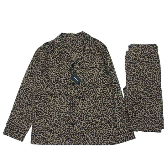 MINEDENIM マインデニム 21AW 2109-4001-67-022 FLANNEL LEOPARD PAJAMA フランネル レオパード セットアップ パジャマシャツ イージーパンツ ライトブラウン系 2【新古品】【未使用】【中古】