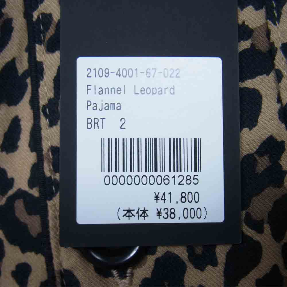 MINEDENIM マインデニム 21AW 2109-4001-67-022 FLANNEL LEOPARD PAJAMA フランネル レオパード セットアップ パジャマシャツ イージーパンツ ライトブラウン系 2【新古品】【未使用】【中古】