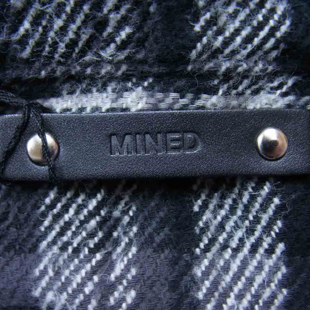 MINEDENIM マインデニム 21AW 2109-5005-97-012 FLANNEL CHECK AND DENIM BIG SH ウォッシュ加工 ヘビーフランネル チェック デニム 切替 ビッグ シャツ ブラック系 1【新古品】【未使用】【中古】