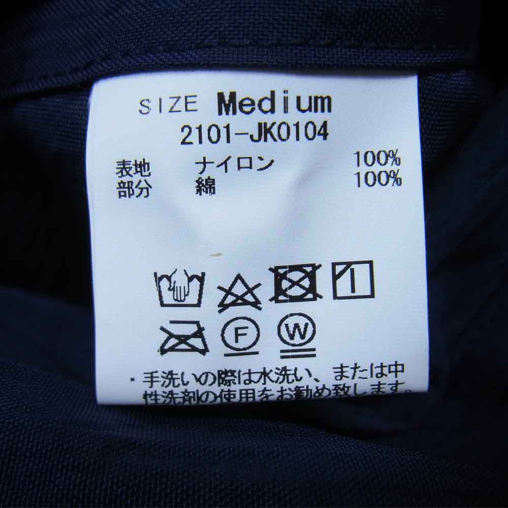 クオン 21SS 2101-JK0104 NYLON COACHES JACKET 塩縮 ナイロン コーチ ジャケット ネイビー系 M【新古品】【未使用】【中古】
