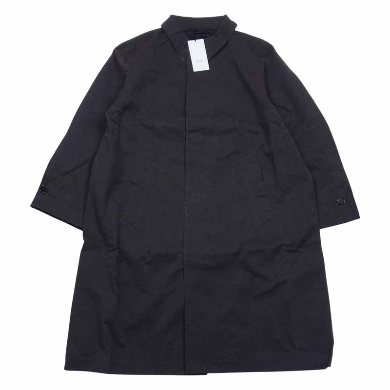 クオン 141CO030533 FANAGE BAL COLLAR COAT 襟裏朽木柄 GK加工 ステンカラー コート ダークブラウン系 L【新古品】【未使用】【中古】